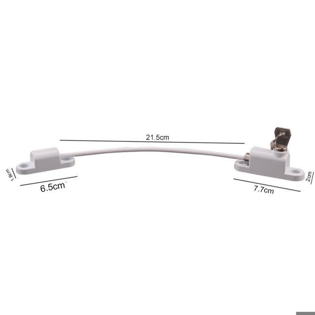 Window Wire Lock, Strong Model, White, W/SS-304 Wire - 215mm