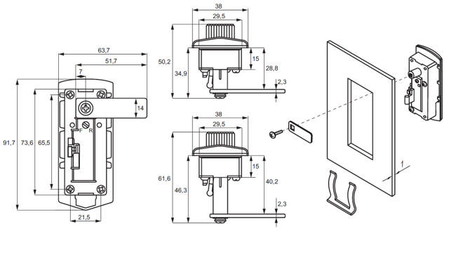 Combi. Cam Lock M238, Zamak NPL, 4-Digit,RH,