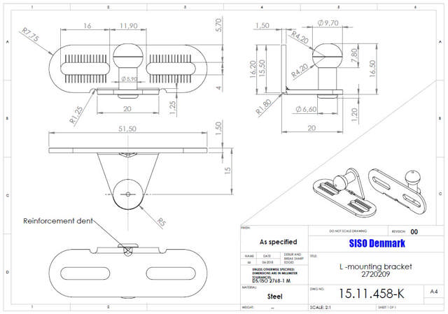 L-Mounting Bracket, Steel, NPL, F/15.11.439/440/441/442
