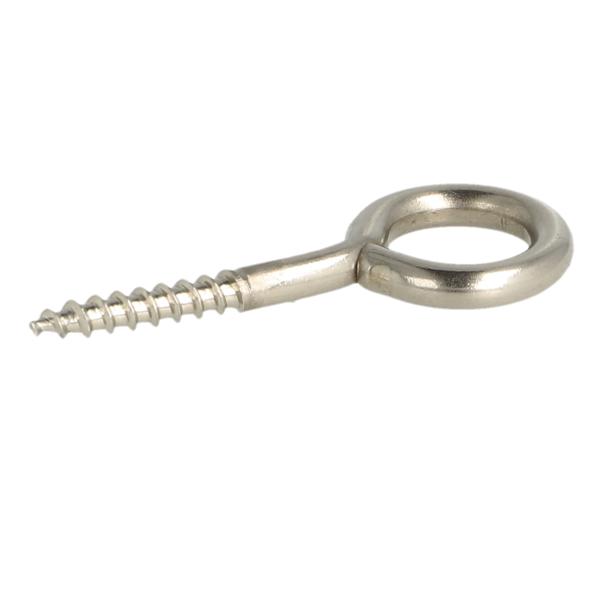 Pad Eye Screw, ø12mm Eye, 50mm Lenght, Wood-Thread, A2