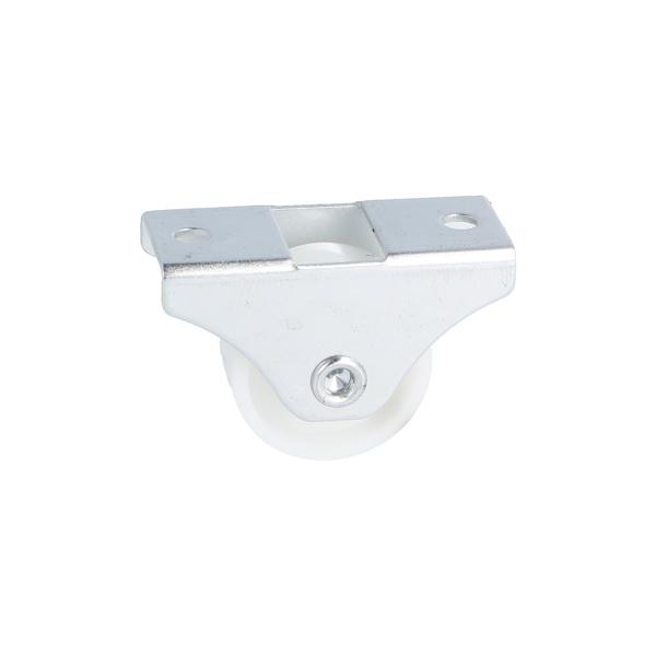 Box Castor ø25mm, 18x42mm Bracket, BZP, MH 28mm,White PP