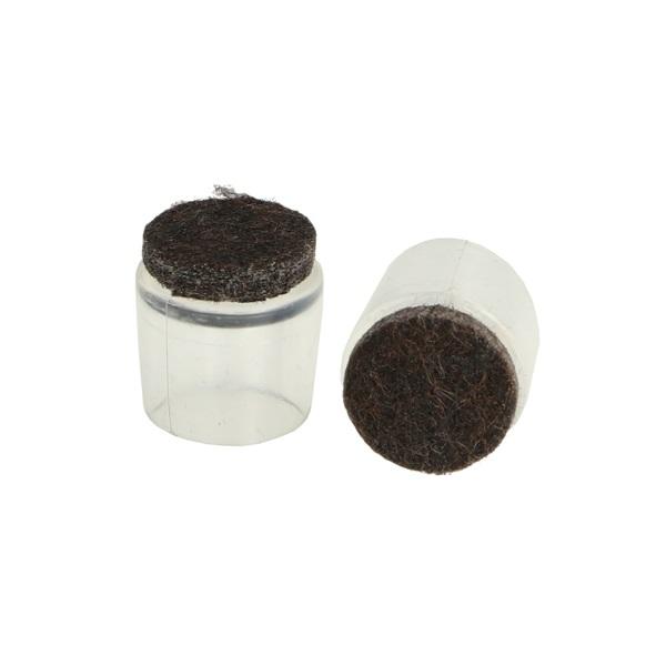 Plastic Cap W/Felt For Round Tubes, ø16mm, Transparent EVA