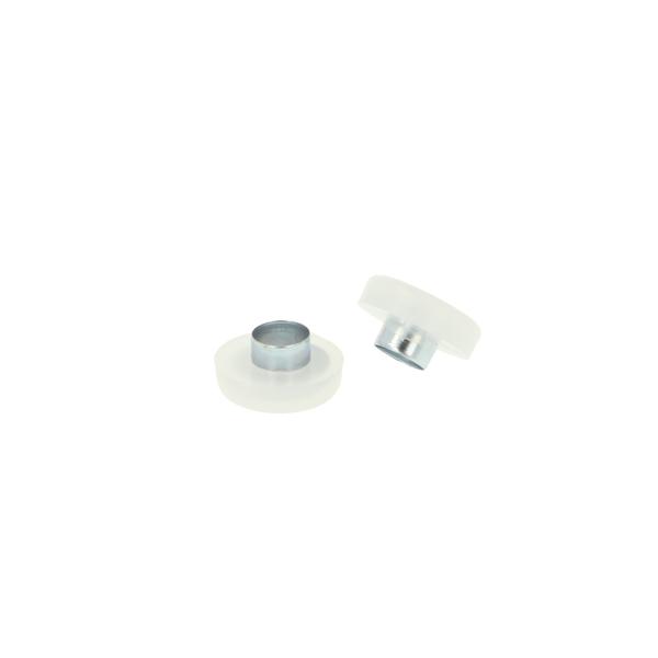 Tube Rivet Glide, ø20x5mm, White PE , Tube ø9x4mm, Knock-In