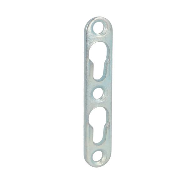 Keyhole Fixture No. 0724, Twin Holes, Steel, Bright Zinc Pl.