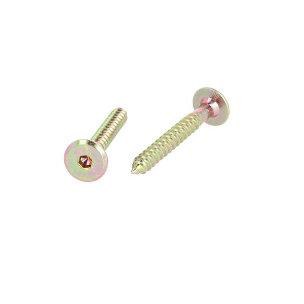 Fifteen Wood Screw, Steel YZP, ø6.3mm x 50mm, Hex 4mm