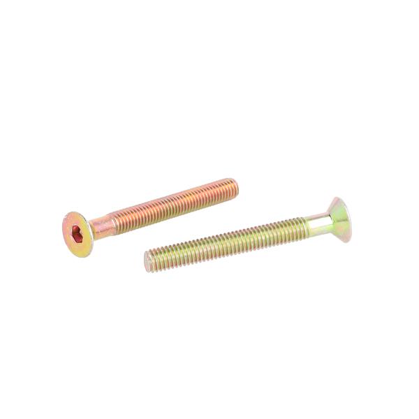 Insex Screw, M6x51mm, Yellow Zinc Pl, Hex 4mm, DIN 7991