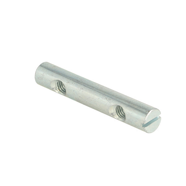Cross Dowel ø10x60mm, M6, 2 Holes, cc 32mm, Steel, BZP