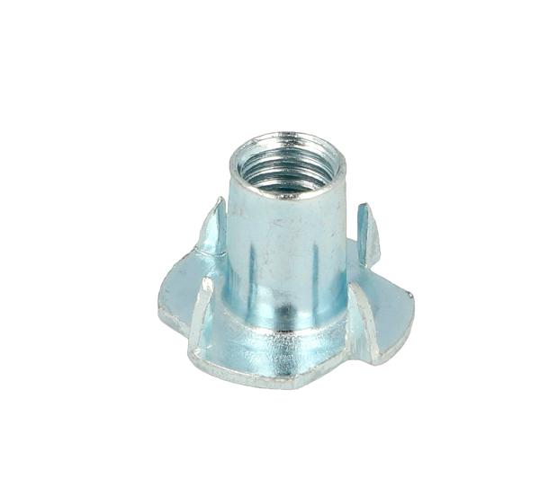 Tee Nut, 4 Prongs, M10x11mm (1,6mm), Steel, BZP