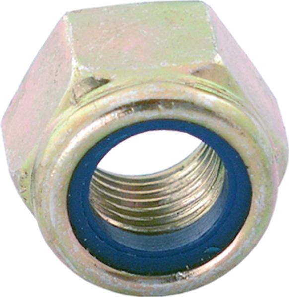 Hex Nut W/Nylon Ring, M8, DIN 985-8, Yellow Zinc Pl.
