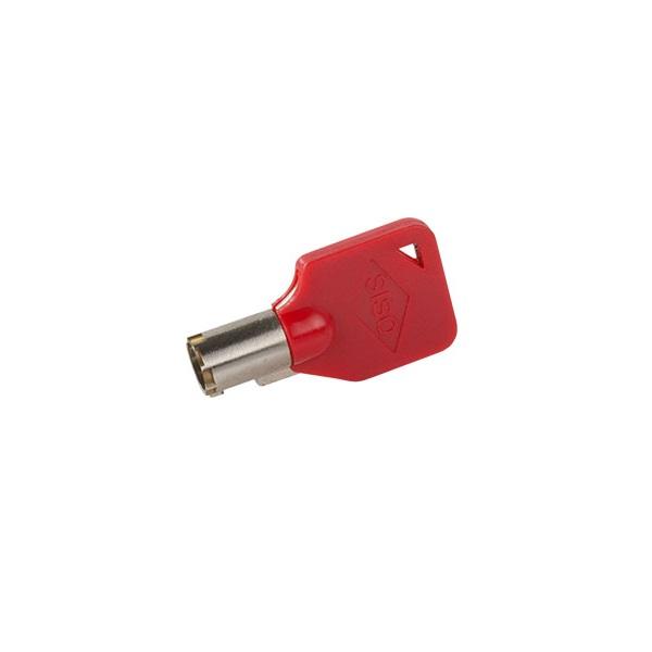 Key F/Changing Cylinder on Tubular Coin Lock, TCK SISO, Red