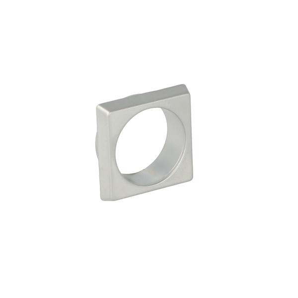 Rosette, ø19mm, W/Square Front, Zamak, Alu, Collar H 4mm,