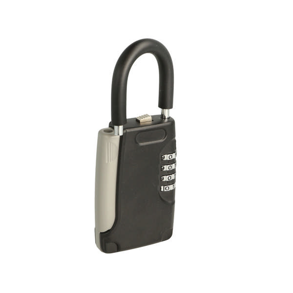 Key Storage Padlock,4 Digits, 138x62mm Black Steel Body,