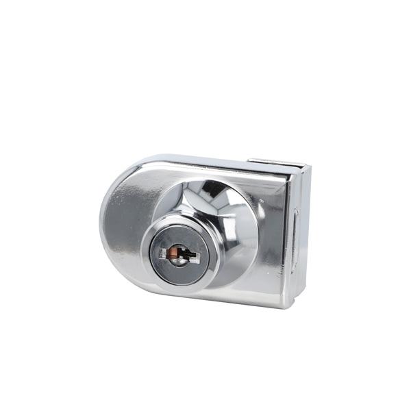 Glass Door Lock 64081, CPL, Curved Cylinder, KA D20,CK SISO,
