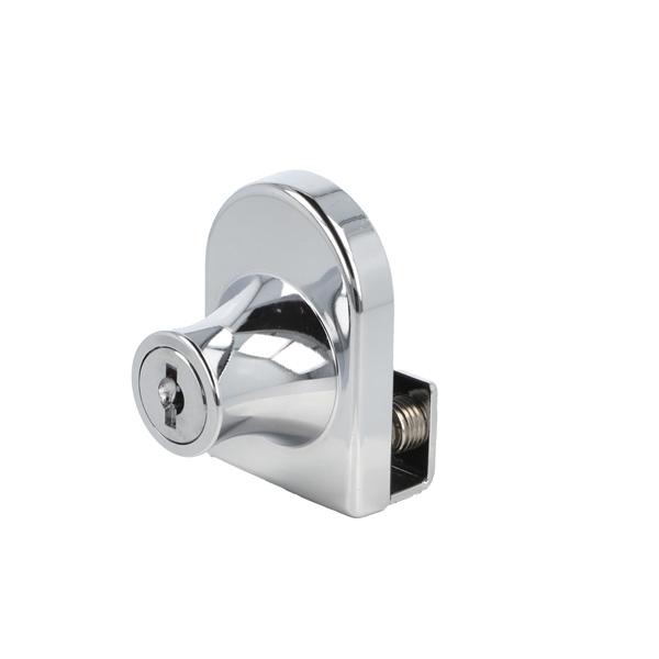 Glass Door Lock 64081, CPL, Curved Cylinder, KA D20,CK SISO,