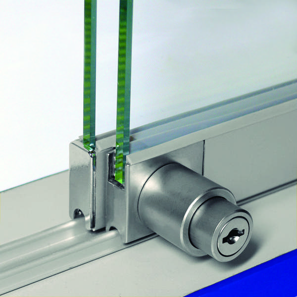 Glass Sliding Push Door Lock M2740, R+L, #J11, Alu Finish,