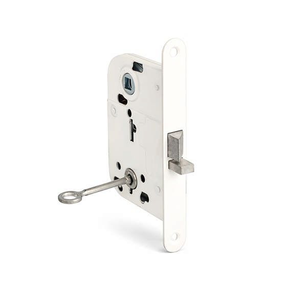 Door lock 2014, 45mm Backset, W/Key, White Painted,W/Striker