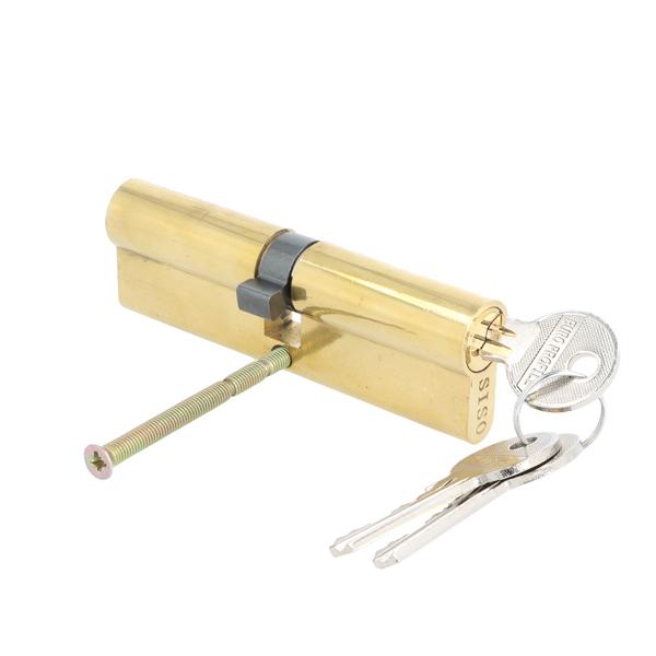 Profile Cylinder, Brass Polished, 100mm (45+10+45mm) FAB Key