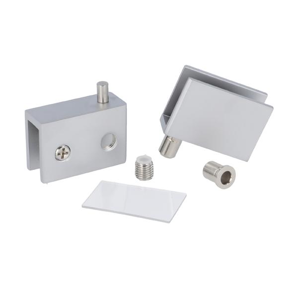 Glass Pivot Hinge 40x27x3mm 4-8mm Glass, Brass Alu, W/PZD