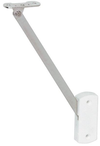 Lid Stay W/Built In Catch, 200mm, NPL/White, Left