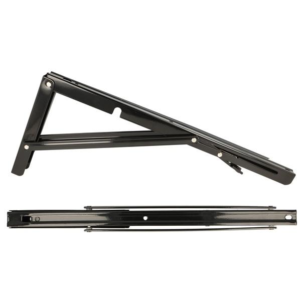 Folding Bracket, Steel, Black, 400mm, Self Locking,Max Load: