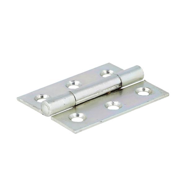 Butt Hinge, 50x37x1.5mm, Steel, BZP, 6 CSK Holes