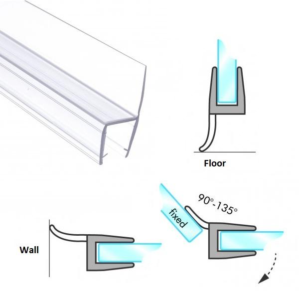 PVC Seal Glass To Floor, S-5714L, 2,5 Mtr, F/8mm Glass