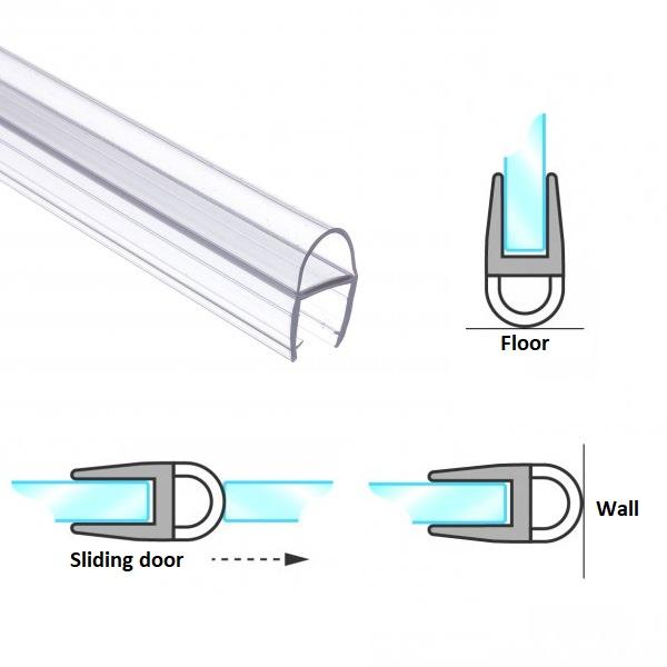 PVC Seal Glass To Floor, S-5715, 2,5 Mtr, F/6mm Glass