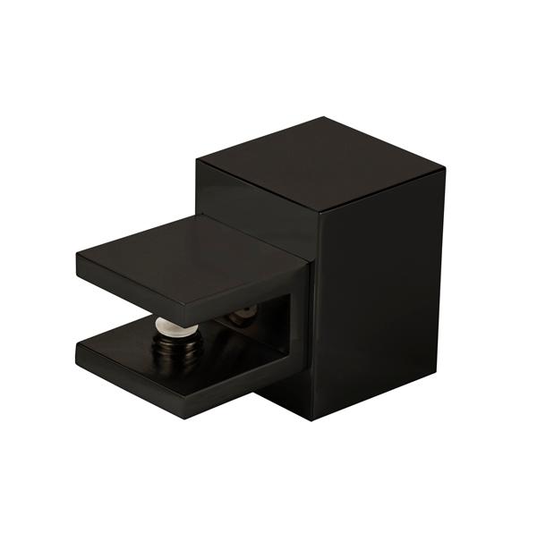 Bar To Glass Bracket, F/19x19mm Square Tube, Black Finish, 8