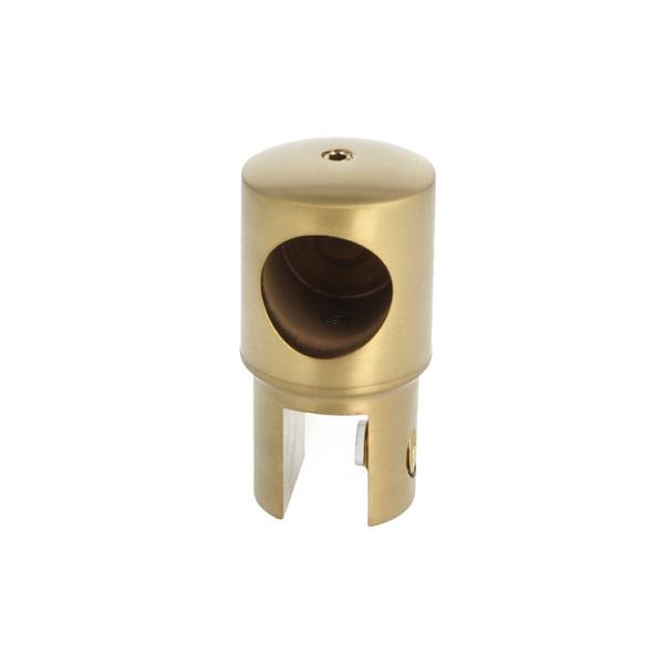 Bar To Glass Bracket, F/ø19mm Tube, Brushed Brass, 8-10mm.