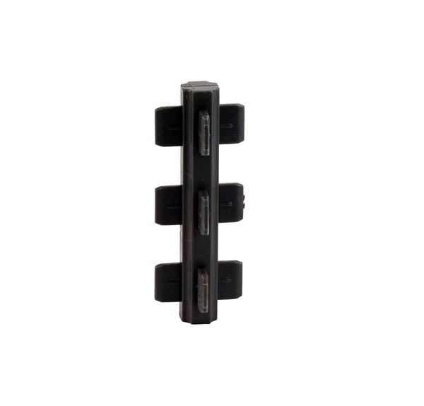 PVC 4-Way Connector 60mm, Dark Grey, Without Velvet