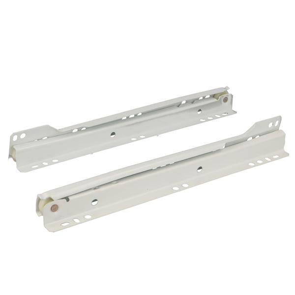 Drawer Slide 6001, 500mm, 1,2mm, White 9003, Bottom Mounted