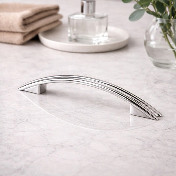 Bow Handle 2364, cc 128mm, Zamak, Chrome Plated, No Screws