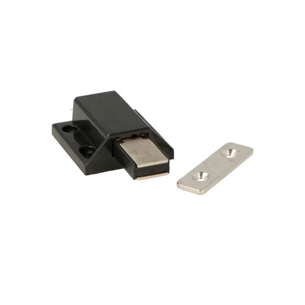 Magnet Touch Latch Square, Black, W/Striker