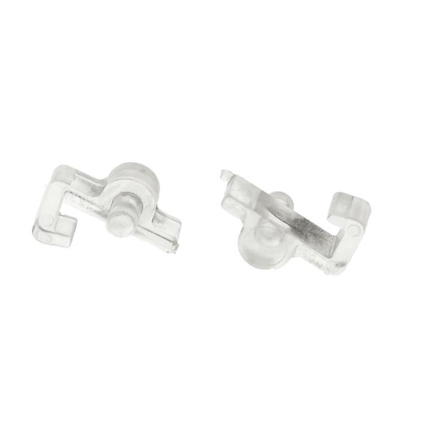 Glass Support 1630, W/Slide Lock, Transparent Plastic, ø5mm,