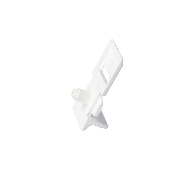 Shelf Support W/Retainer, 16mm Wood Shelves, White Plastic