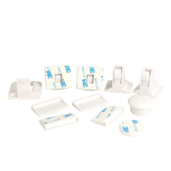 Magnet Lock, White, Set of 4 Locks, 1 key & 1 Installation