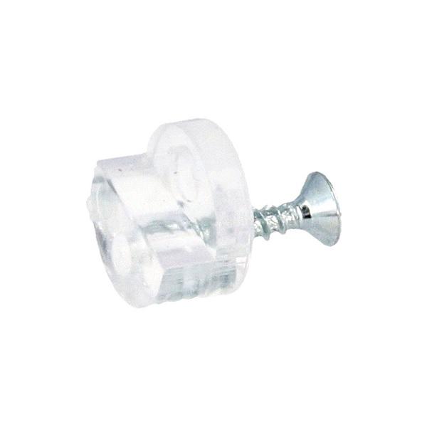 Mirror/Glass Clip F/4mm Glass, Transparent Plastic, ø3mm