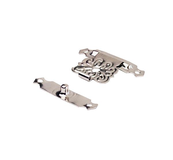 Clasp, Steel, Nickel Plated, 22 x 31mm, Incl. ø2x8mm Screws