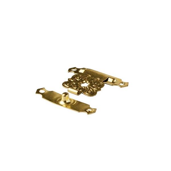 Clasp, Steel, Brass Plated, 22 x 31mm, Incl. ø2x8mm Screws